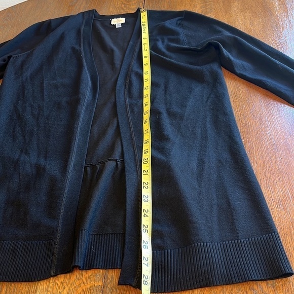 Cupio Black Open Cardigan ribbed sleeves and bottom ruffled back edge Size S/P - Picture 8 of 9